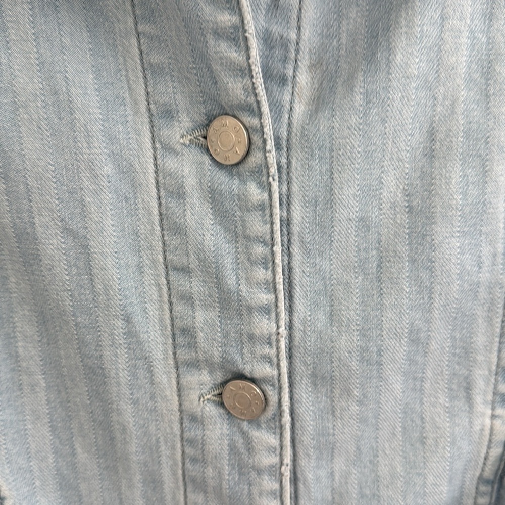 AMO Cropped Denim Jacket, Sz L - Picture 6 of 12